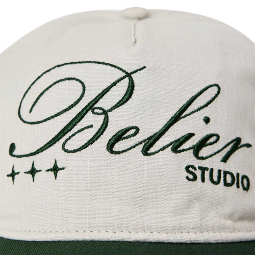 (One Size, White/Green) Belier Cotton Baseball Cap 2