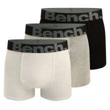 (S, Black/Grey/White) Bench Mens Conan Boxer Shorts (Pack of 3)