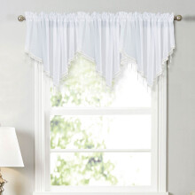 Blackout Curtain Valance Pure White 51 in W x 23 in L Rod