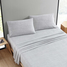 Marimekko - Queen Sheet Set Premium Cotton Percale Bedding Set With Matching Shams Lightweight & Breathable Bed Essentials (Orkanen Grey Queen)