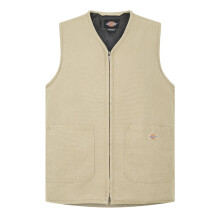 (L, Desert Sand) Dickies Mens Canvas Sleeveless Gilet