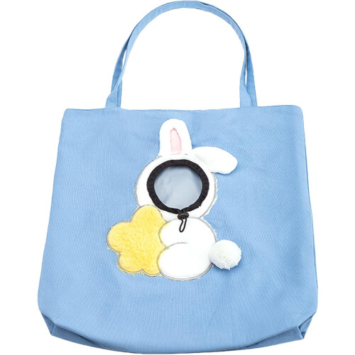 Khaki Bear-Shaped Pet Canvas Shoulder Bag M