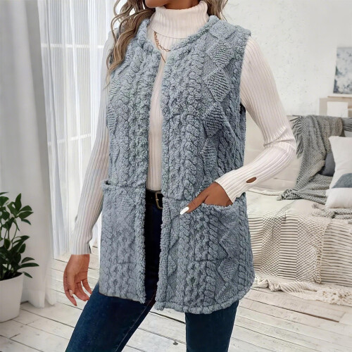 Women's Sleeveless Cardigan with Pockets Lightweight