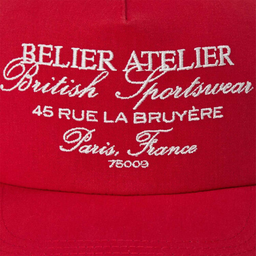 (One Size, Red) Belier Embroidered Logo Baseball Cap 2