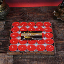 Flameless Tea Lights with Colorful Holders 50-Pack 2-Hour