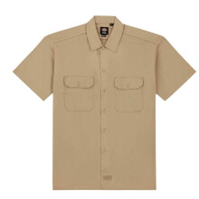 (S, Beige) Dickies Mens Relaxed Fit Short-Sleeved Shirt