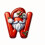 Christmas Initial Ornament with Red Hat and Santa Beard 2