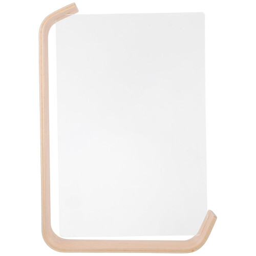 Acrylic Photo Frame Double-Sided with Wooden Base Beige