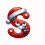 Christmas Initial Ornament with Red Hat and Santa Beard 2