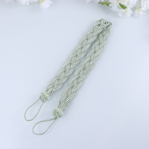 Light Green Woven Curtain Tiebacks 2-Pack 1