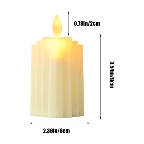 LED Electronic Candle Warm Light Christmas Decor 6 pcs 9 cm 2