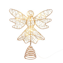 Golden Iron Christmas Tree Topper with Lights