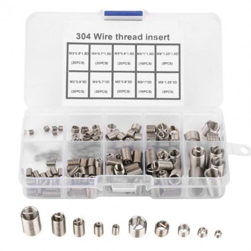 Wire Thread Repair Inserts Kit Stainless Steel M3-M8 150 pcs