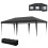 3 x 6m Pop-Up Gazebo, with Removable Walls - Black 2