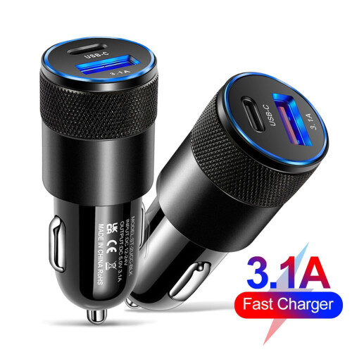 65W Car Charger Quick Charge 3.0 USB Type-C Cigarette 1