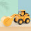 Push Back Engineering Vehicle Toy ABS Plastic 3+ 5