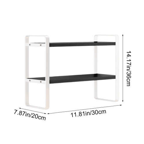 Desktop Organizer Shelf Wood Dual-Tier 1 Unit 2
