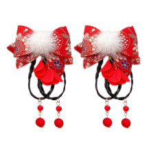 Polyester Girls Hair Accessories Red Auspicious Design