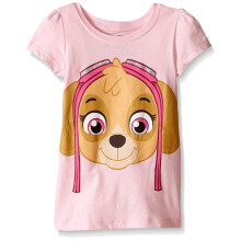 Nickelodeon Little Girls' Paw Patrol Short Sleeve T-Shirt Shirt Pink Skye 2T