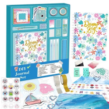 Girls DIY Journal Kit Blue Scrapbook Art Supplies 48-Pc