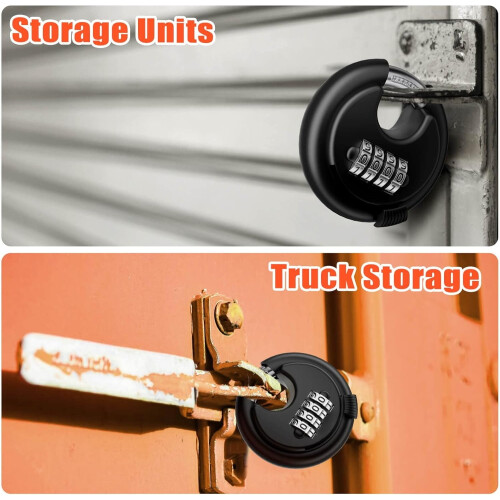 4-Digit Combination Disc Padlock Hardened Steel Shackle 2