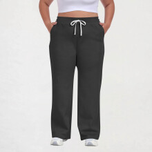 Women's Plus Size Casual Pants Drawstring Waist Solid Color