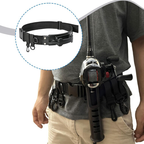Fishing Rod Holder Belt Black Lightweight Adjustable 1