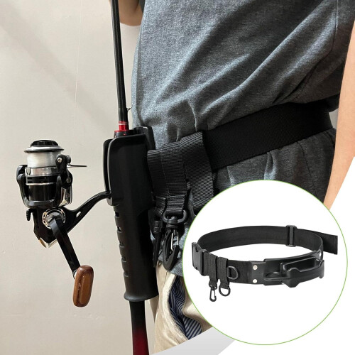 Fishing Rod Holder Belt Black Lightweight Adjustable 2