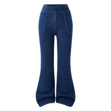 High Waisted Bootcut Denim Pants for Young Women - Stretch