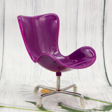 Mini Computer Chair Round Corner Purple Plastic 1 Set
