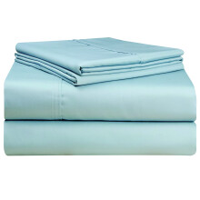 Pointehaven 100% Cotton Sheets Queen Size 500 Thread Count Sateen Weave Bed Sheet & Pillowcase Sets Soft Cotton 4 Piece Bed Sheets Set Fits Mattre