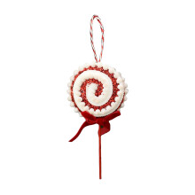 Christmas Lollipop Ornaments Red Foam Candy Picks with Bow
