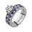 White Gold Plated CZ Wedding Ring Set 1 Carat 1