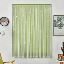Star Pattern Blackout Curtains Polyester Double-Layer