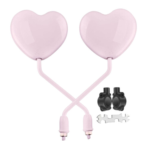 Motorcycle Rearview Mirrors Heart Shape 2 Pieces 1