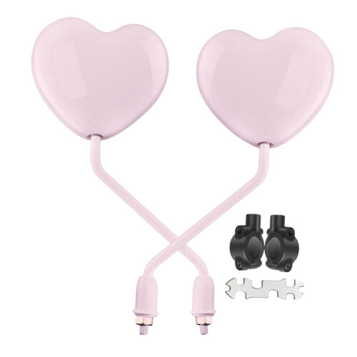 Motorcycle Rearview Mirrors Heart Shape 2 Pieces 2
