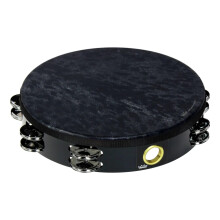 Tambourine Wild 10"""" Diameter 8 Pairs Jingles x 1 Row SKYNDEEP Goat Black Graphic Black