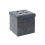 Foldable Storage Ottoman Bench - Velvet - Slate Grey - Versatile Footstool and Storage Chest 1