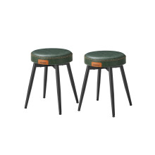 Dining Chairs Set of 2 - Synthetic Leather - Upholstered - Mid-Century Modern Design