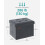 Foldable Storage Ottoman Bench - Velvet - Slate Grey - Versatile Footstool and Storage Chest 5