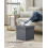Foldable Storage Ottoman Bench - Velvet - Slate Grey - Versatile Footstool and Storage Chest 2