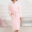 Women's Flannel Hooded Bathrobe Pink 2X 2