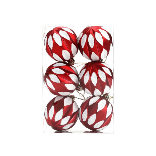 Shatterproof Christmas Ornaments Set Red Green White 12pcs