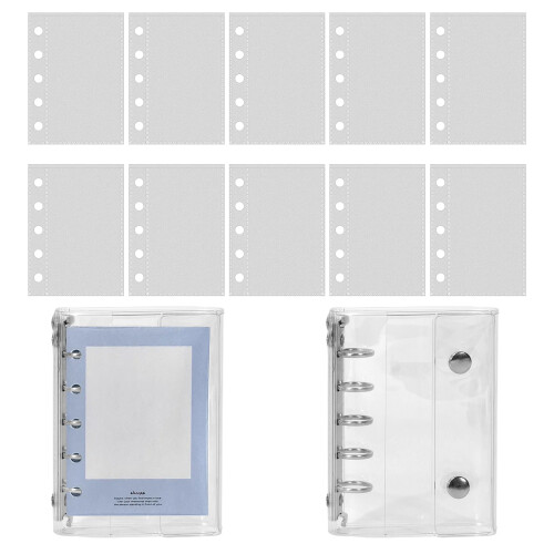PVC Clear Cover 5-Ring Loose Leaf Paper Pack 10 Pages