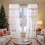 Christmas Curtains Santa Embroidery Rectangular White Fabric 3