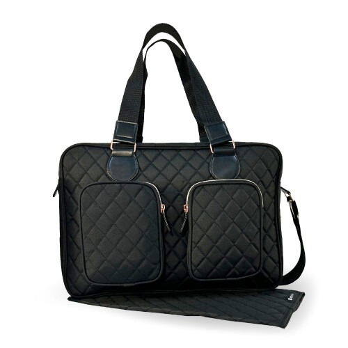 My Babiie Deluxe Changing Bag - Black Quilted