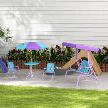 Outsunny 4 Piece Kids Garden Set, Fairytale Themed with Adjustable Canopy