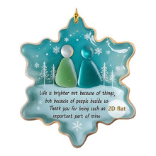 Sea Glass Nativity Ornament Set Coastal Christmas Decor 3