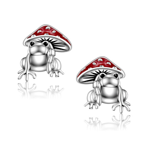 925 Sterling Silver Frog Stud Earrings for Women