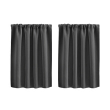 Dark Grey Blackout Curtains Set of 2 30x36 inch Rod Pocket